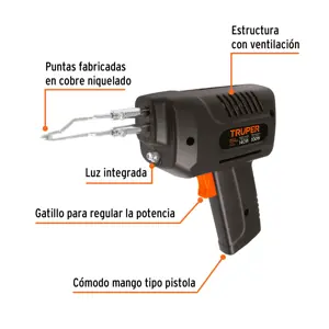 Cautín 140 W tipo pistola con 2 temperaturas, Truper