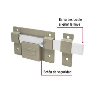 Cerradura de barra fija, cilindro exterior, Hermex