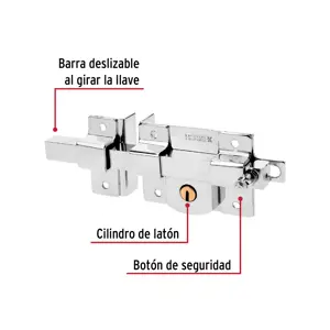 Cerradura de barra libre, izquierda, blíster, Hermex