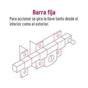 Hermex Cerradura de barra fija, llave tetra, derecha, blíster