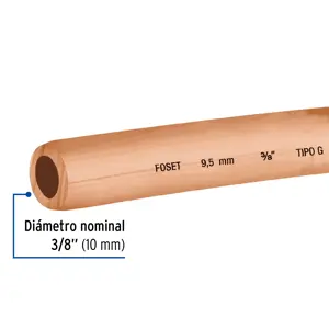 Rollo de 15m de tubo flexible de cobre 3/8