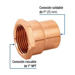 Conector de cobre, rosca interior 1