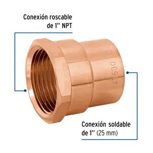 Conector de cobre de rosca interior 1