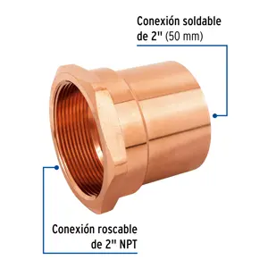 Conector de cobre, rosca interior 2