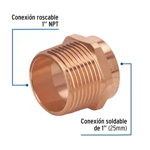 Conector de cobre de rosca exterior 1