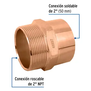 Conector de cobre, rosca exterior 2