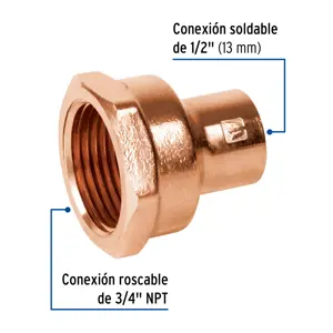 Conector reducido hembra 1/2 x 3/4