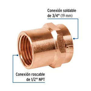 Conector reducido hembra 3/4 x 1/2