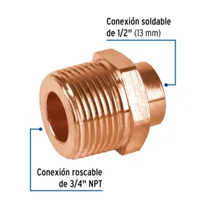 Conector reducido macho 3/4 x 1/2