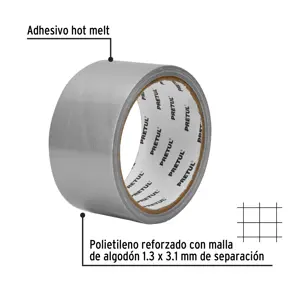 Cinta para ducto 10m x 48mm, espesor 0.16mm, Pretul