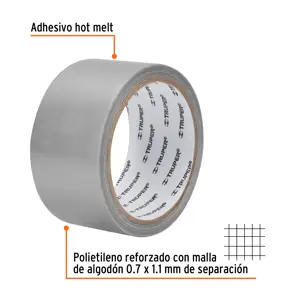 Cinta para ducto 10m x 48mm, espesor 0.19mm, Truper