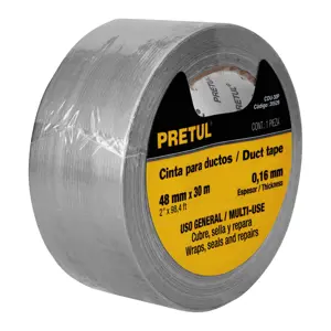 Cinta para ducto 30m x 48mm, espesor 0.16mm, Pretul