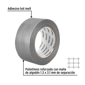 Cinta para ducto 30m x 48mm, espesor 0.16mm, Pretul