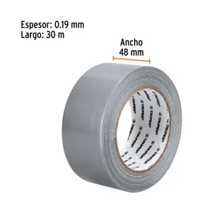 Cinta para ducto 30m x 48mm, espesor 0.19mm, Truper