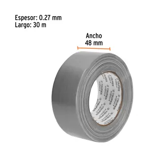 Cinta para ducto 30m x 48mm, espesor 0.27mm, Expert