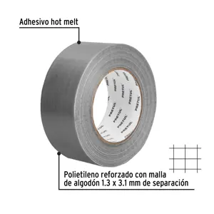 Cinta para ducto 50m x 48mm, espesor 0.16mm, Pretul