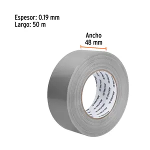 Cinta para ducto 50m x 48mm, espesor 0.19mm, Truper