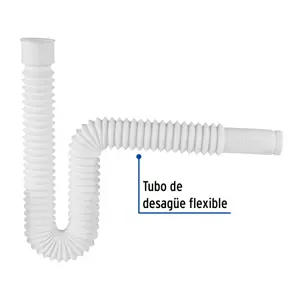 Foset Céspol flexible, polietileno blanco, para lavabo y fregadero