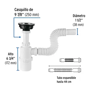 Foset Céspol de bote con contracanasta de acero inox. p/fregadero