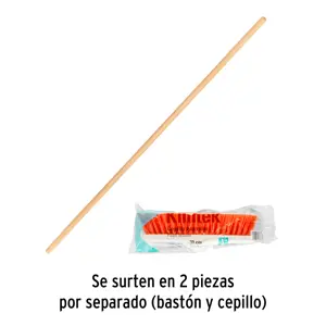 Klintek Cepillo industrial cerda rígida de 30 cm, bastón de madera