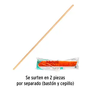 Klintek Cepillo industrial cerda rígida de 40 cm, bastón de madera