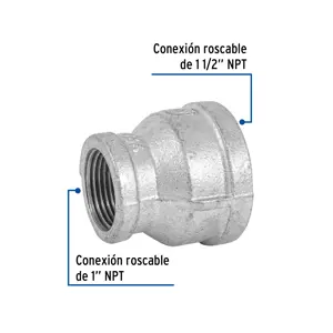 Reducción campana acero galvanizado 1-1/2