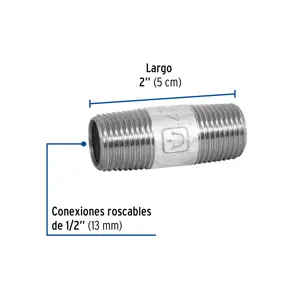 Niple de acero galvanizado 1/2