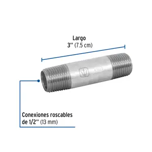 Niple de acero galvanizado 1/2