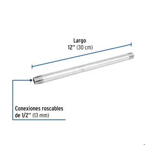 Niple de acero galvanizado 1/2