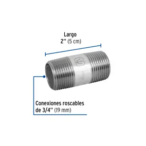 Niple de acero galvanizado 3/4