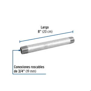 Niple de acero galvanizado 3/4