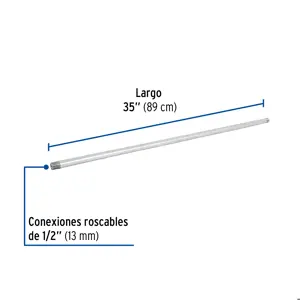 Niple de acero galvanizado 1/2 x 35