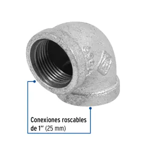 Codo 90° acero galvanizado de 1