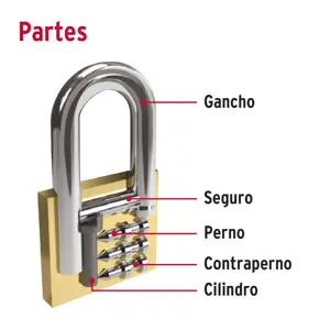 Hermex Blíster con 2 candados de hierro de 38mm con gancho corto