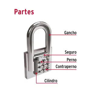 Candado de hierro 45 mm gancho corto en caja, Hermex