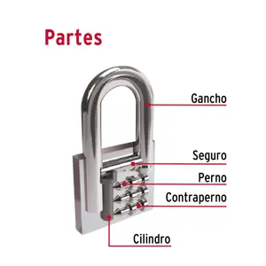 Candado de hierro 63 mm gancho corto en caja, Hermex