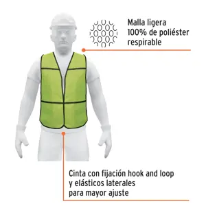 Chaleco de seguridad, uso de día, verde, Pretul