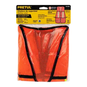 Chaleco de seguridad con cintas reflejantes, naranja, Pretul