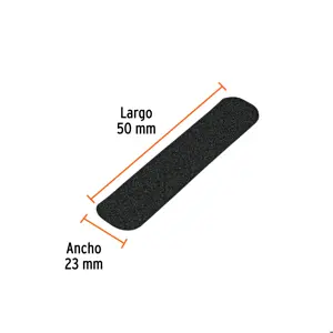 Truper Tarjeta 6 tiras 23cm antiderrapantes negras 50mm c/abrasivo