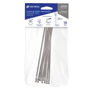 Volteck Bolsa con 10 cinchos de 20 cm de acero inoxidable, 99 lb