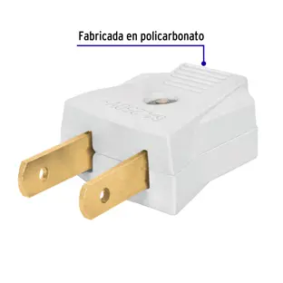 2 Clavijas no polarizadas planas de policarbonato, Volteck