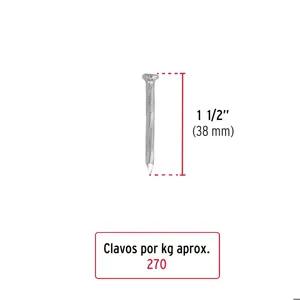 Fiero Bolsa con 1 kg de clavos para concreto galvanizados 1-1/2