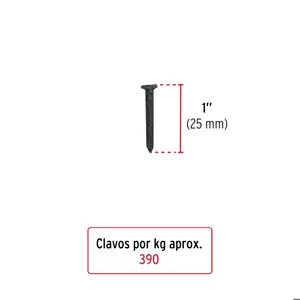 Bolsa con 1 kg de clavos para concreto negros 1