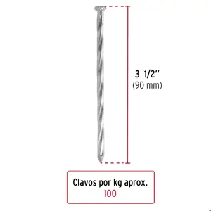 Fiero Bolsa con 1 kg de clavos para concreto galvanizados 3-1/2