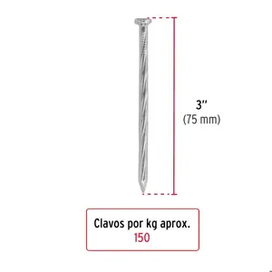 Fiero Bolsa con 1 kg de clavos para concreto galvanizados 3