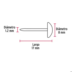 Caja con 500 clavillos niquelados de 17 mm, Fiero