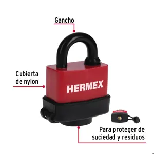 Hermex Candado laminado, recubierto de plástico, 50mm, blister