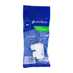 Volteck Contacto sencillo, 2 polos + tierra, línea Italiana, blanco