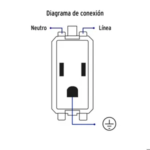 Volteck Contacto sencillo, 2 polos + tierra, línea Italiana, negro