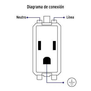 Volteck Contacto sencillo, 2 polos + tierra, línea Oslo, blanco